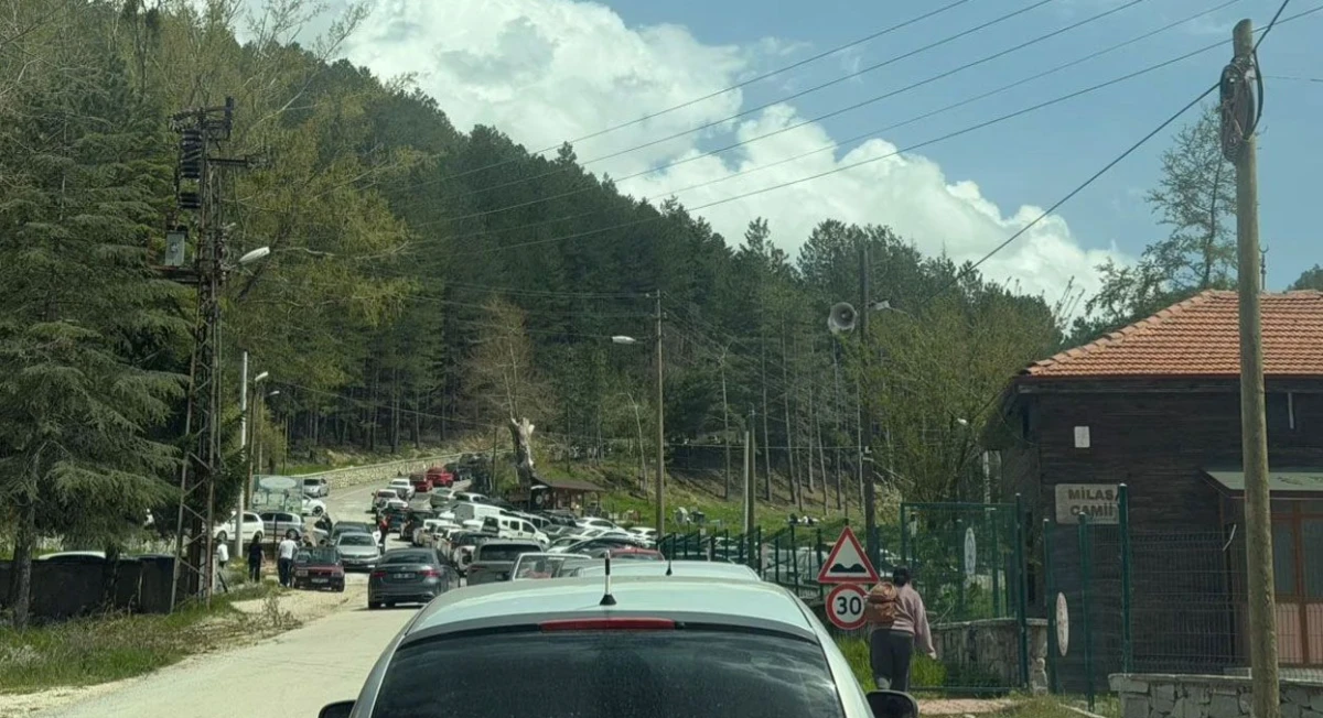 G&ouml;lc&uuml;k Tabiat Parkı Girişinde Metrelerce Ara&ccedil; Kuyruğu!