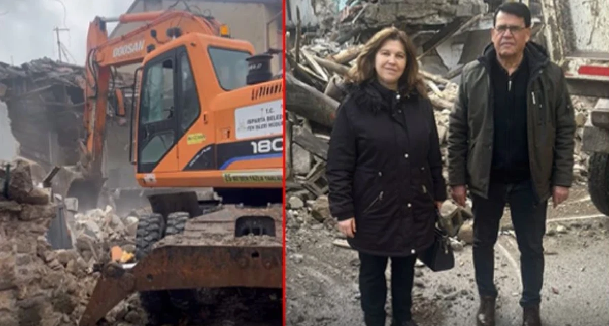 Isparta&rsquo;da metruk bina yıkıldı