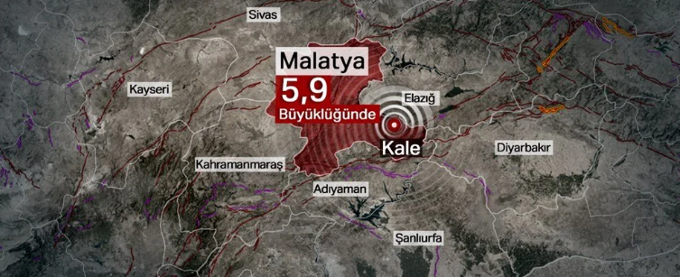 Malatya'da 5,9 büyüklüğünde deprem