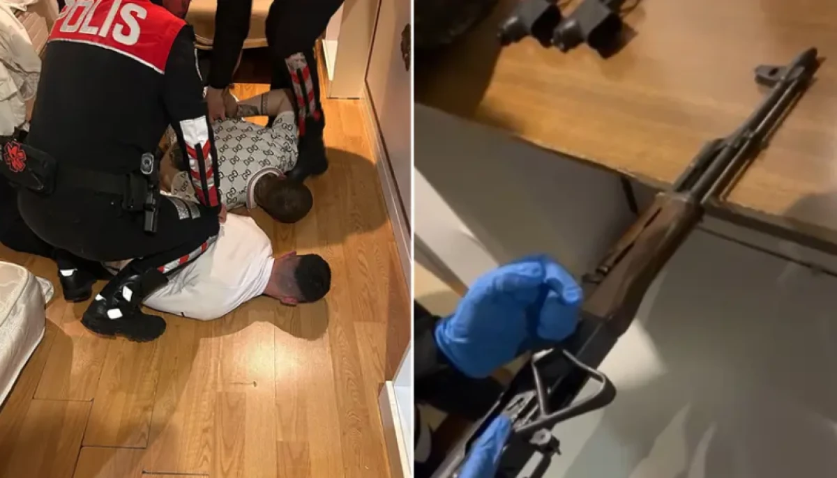 Otel odasına şok baskın. Cephanelik &ccedil;ıktı